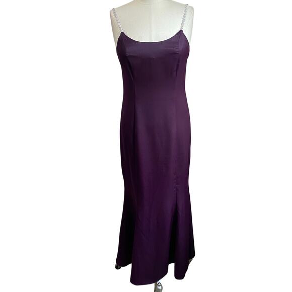 Cristin Stevens Y2K Whimsigoth Jewel Tone Purple Maxi Mermaid Gown Size 9/10 - Picture 1 of 8